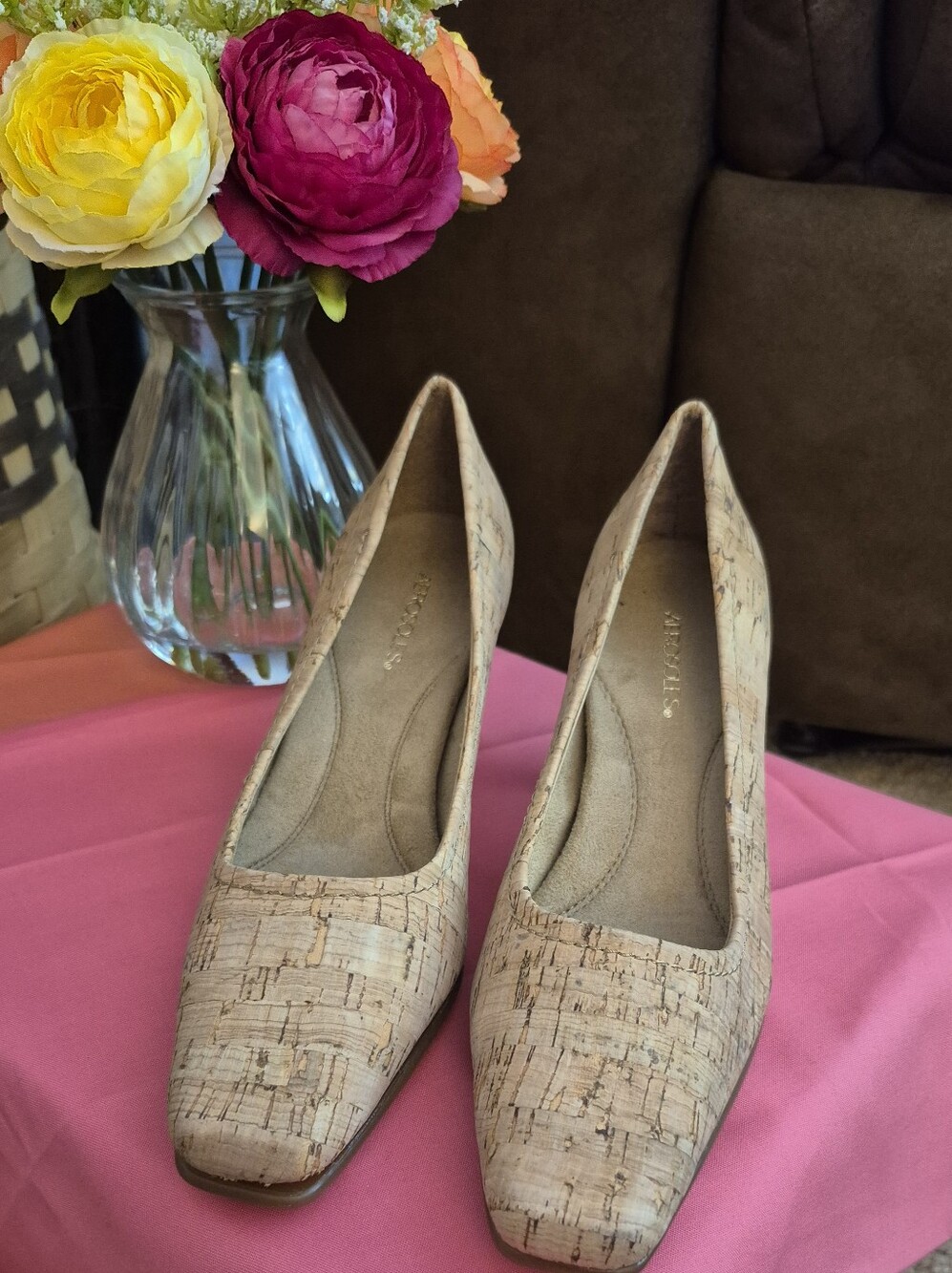 Aerosoles Natural Cork-Pattern Women's Pumps - Beige. NEW W/O TAGS. SIZE 5.5M